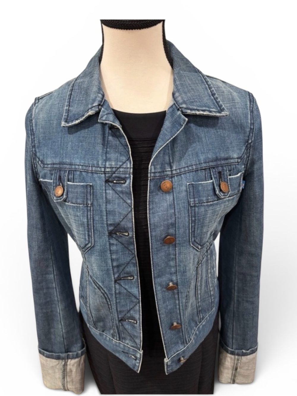 Vintage 2000s French Connection United Kingdom (FCUK) Blue Denim Jacket, 6